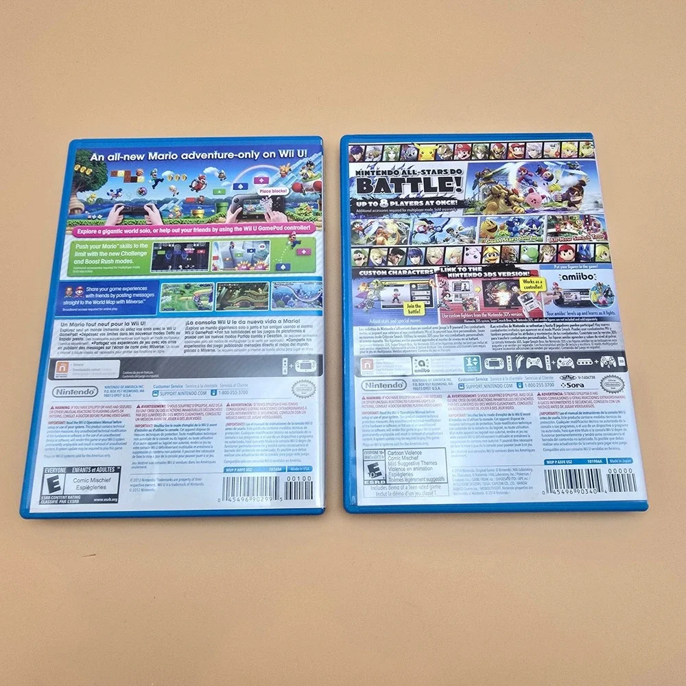 Nintendo Wii U Game Lot New Super Mario Bros U and Super Smash Bros Brawl Wii